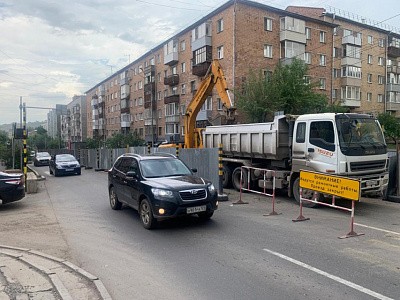 Где перекрыты дороги из-за ремонта теплосетей в Красноярске